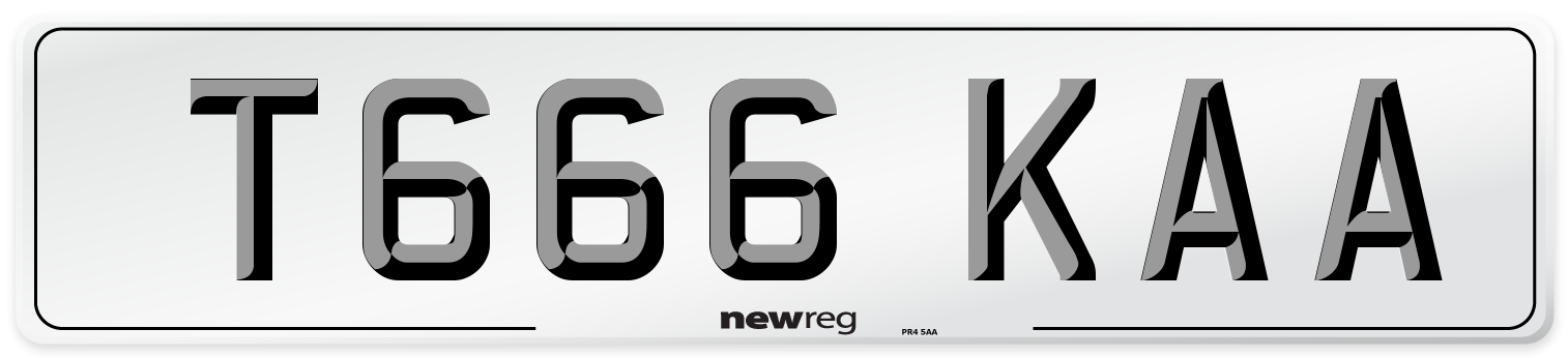 T666 KAA Number Plate from New Reg